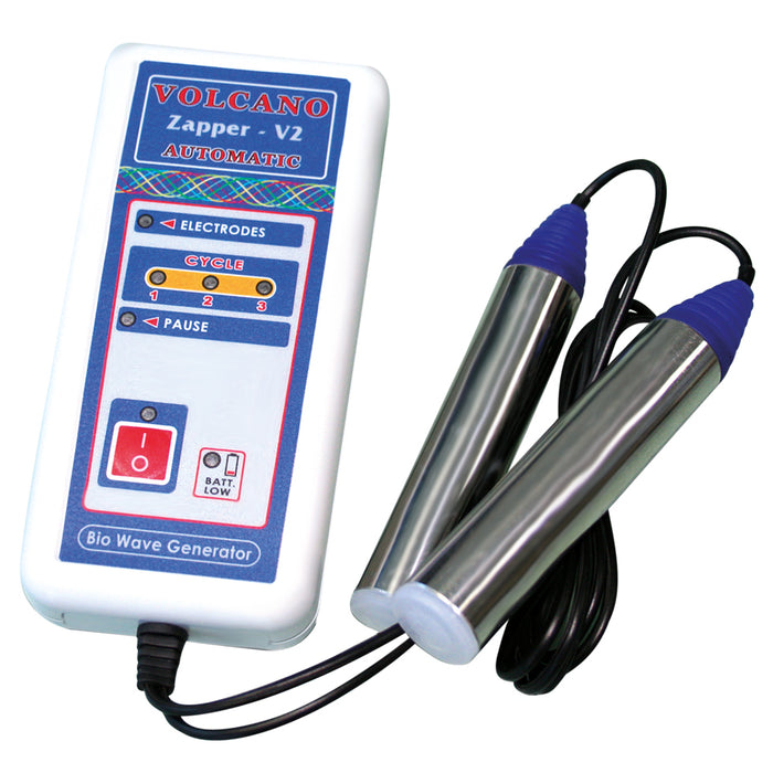 Volcano Zapper V-2 handheld bio-wave generator with control buttons display battery compartment and compact housing
