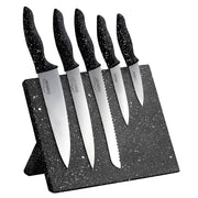 Set of 5 knives on a magnetic block