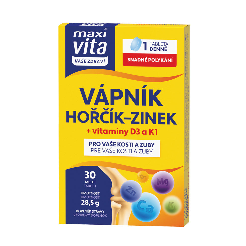 Calcium + Magnesium + Zinc + Vitamin D3 + Vitamin K1, 30 tablets
