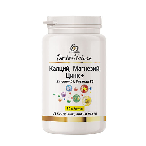 Dr. Nature Calcium, Magnesium, Zinc +, 30 tablets