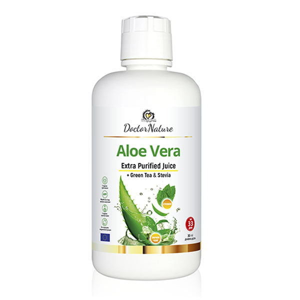 Dr. Nature Aloe Vera pure juice with stevia and green tea - 1000 ml
