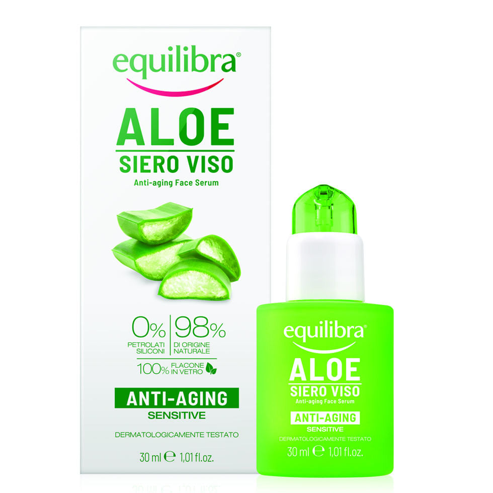Anti-aging facial serum with aloe vera, 30 ml