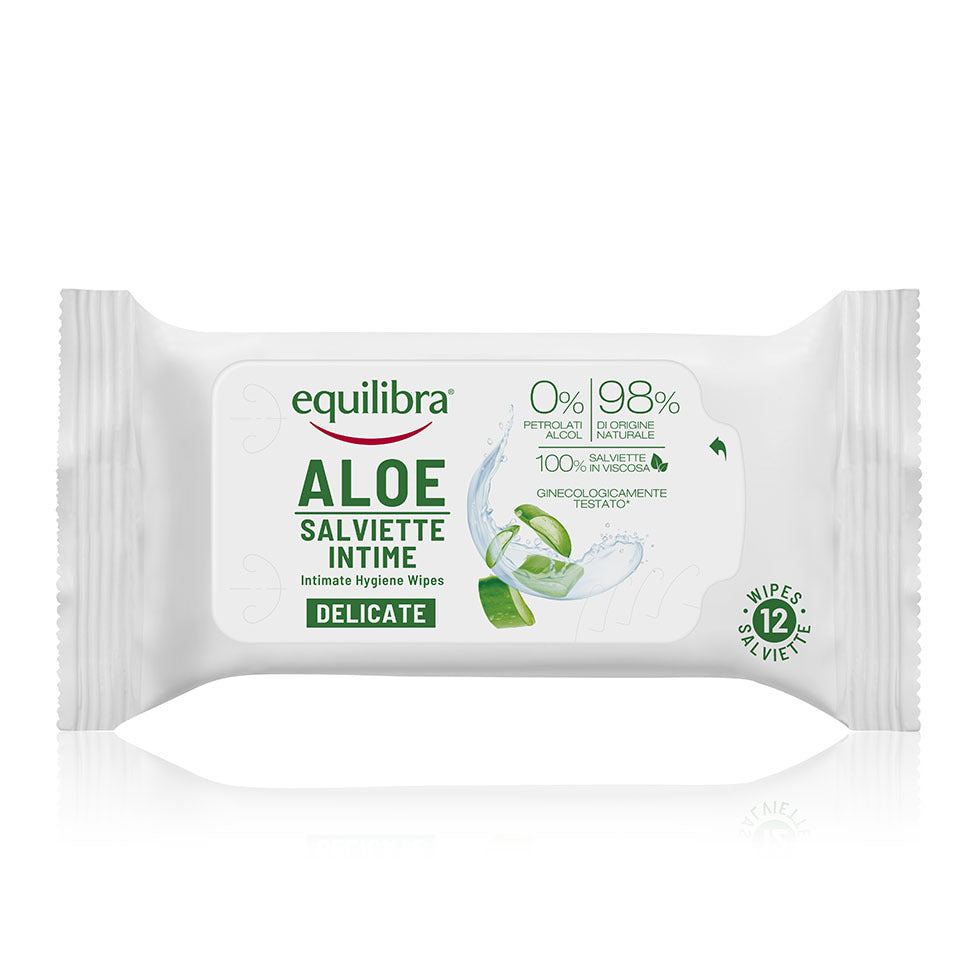 Delicate intimate wipes with aloe vera, 12 pieces