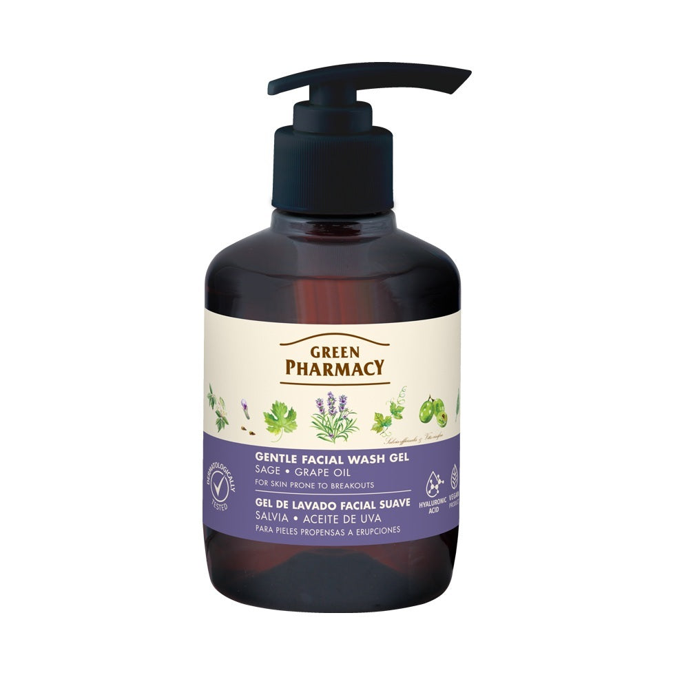Delicate facial cleansing gel with sage, 270 ml