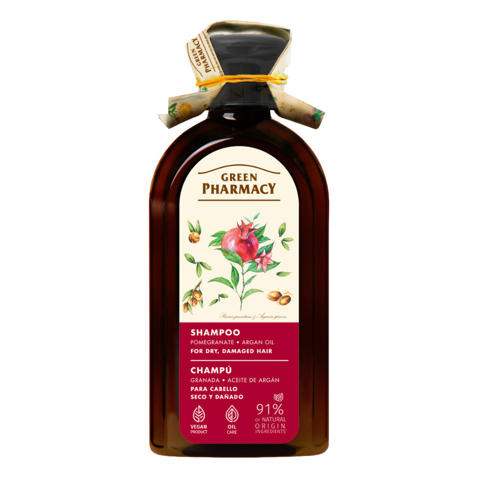 Herbal shampoo with argan oil and pomegranate - for dry hair, 350 ml