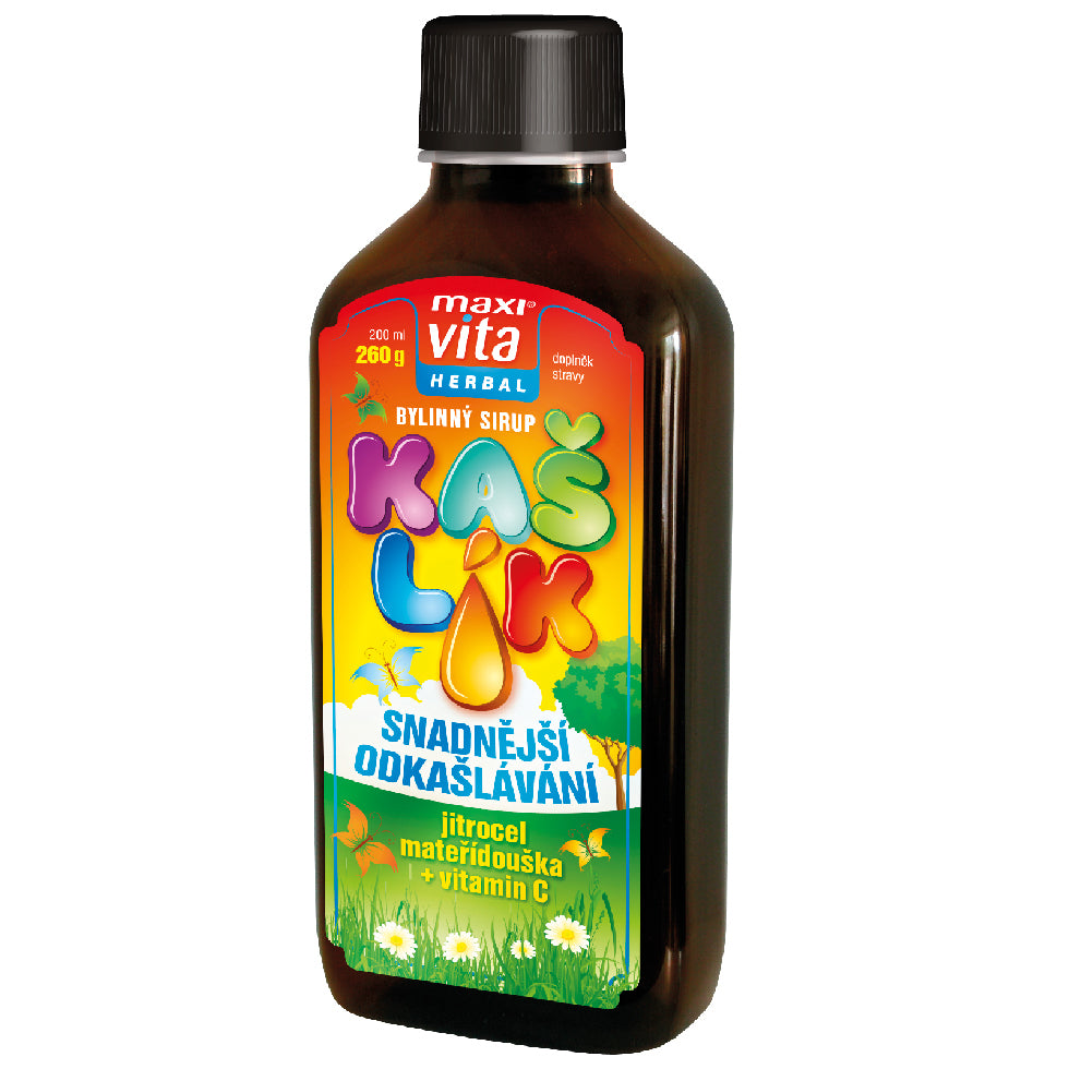 Maxi Vita Herbal Syrup with Plantain, Thyme and Vitamin C 200 ml, SKU 30724
