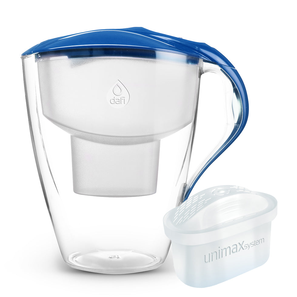 Astra Unimax water purification jug, with mechanical counter and Unimax filter, blue, 3 l